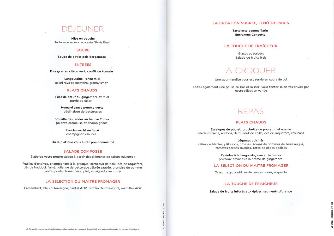 photo fr189 cdg sfo premiere af 116 menu repas